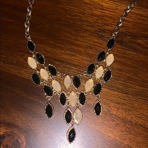 Black and Cream Bib Necklace